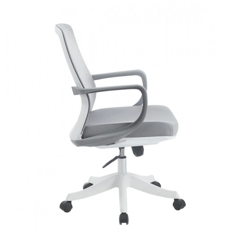 Крісло офісне CELIA Сіре / Білий каркас Intarsio