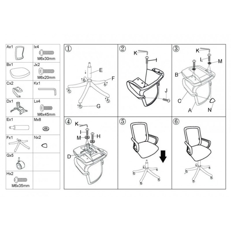 Крісло офісне CELIA Сіре / Білий каркас Intarsio