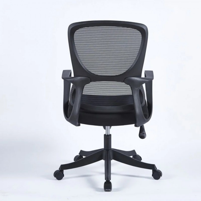 Крісло офісне JUNE Чорне / Чорний каркас Intarsio