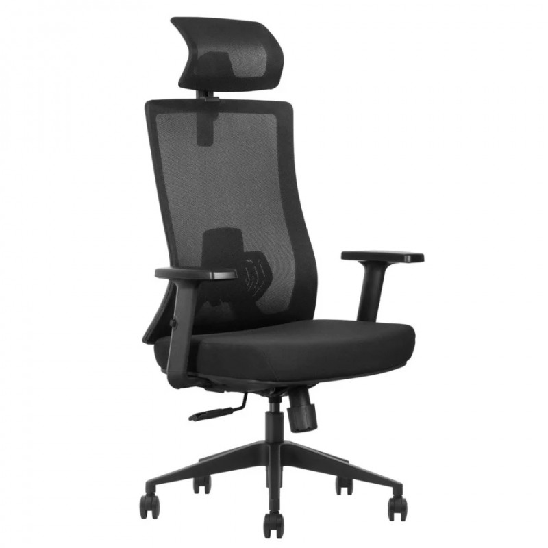 Крісло офісне LOREN чорна тканина / чорний каркас Intarsio