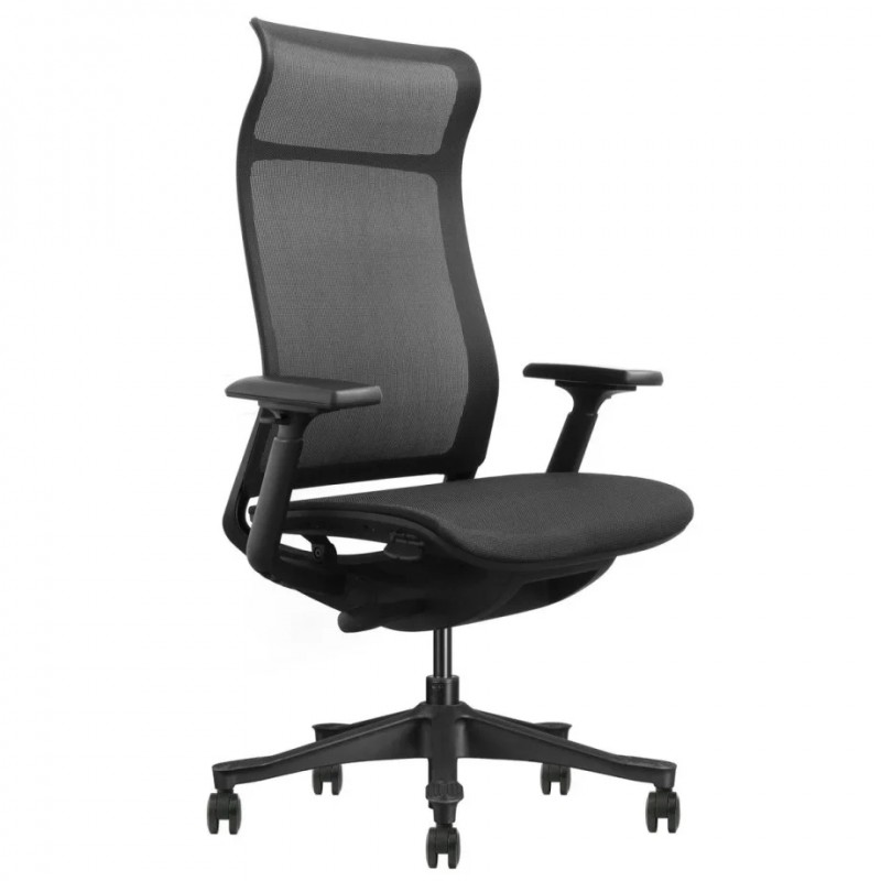 Крісло офісне LUCAS чорна сітка / чорний каркас Intarsio