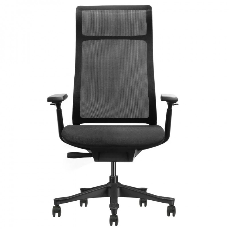 Крісло офісне LUCAS чорна сітка / чорний каркас Intarsio