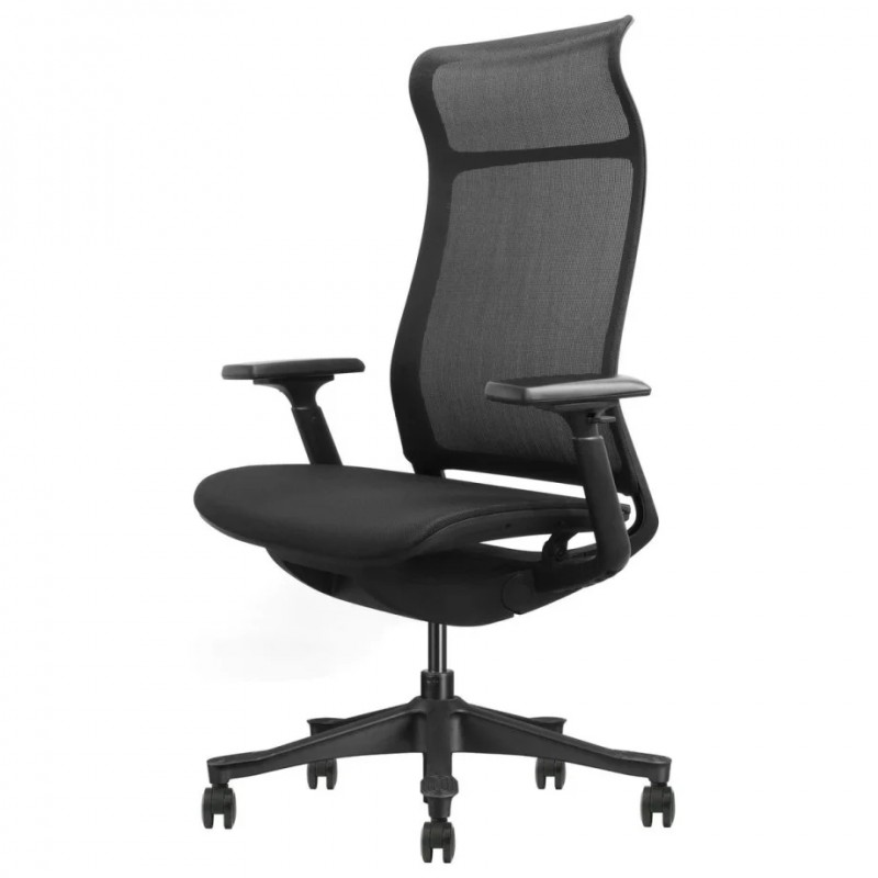 Крісло офісне LUCAS чорна сітка / чорний каркас Intarsio