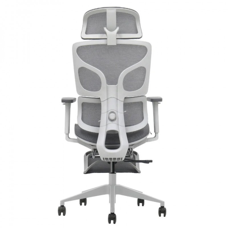 Крісло офісне MARKUS F сіра сітка / сірий каркас з підставкою для ніг Intarsio