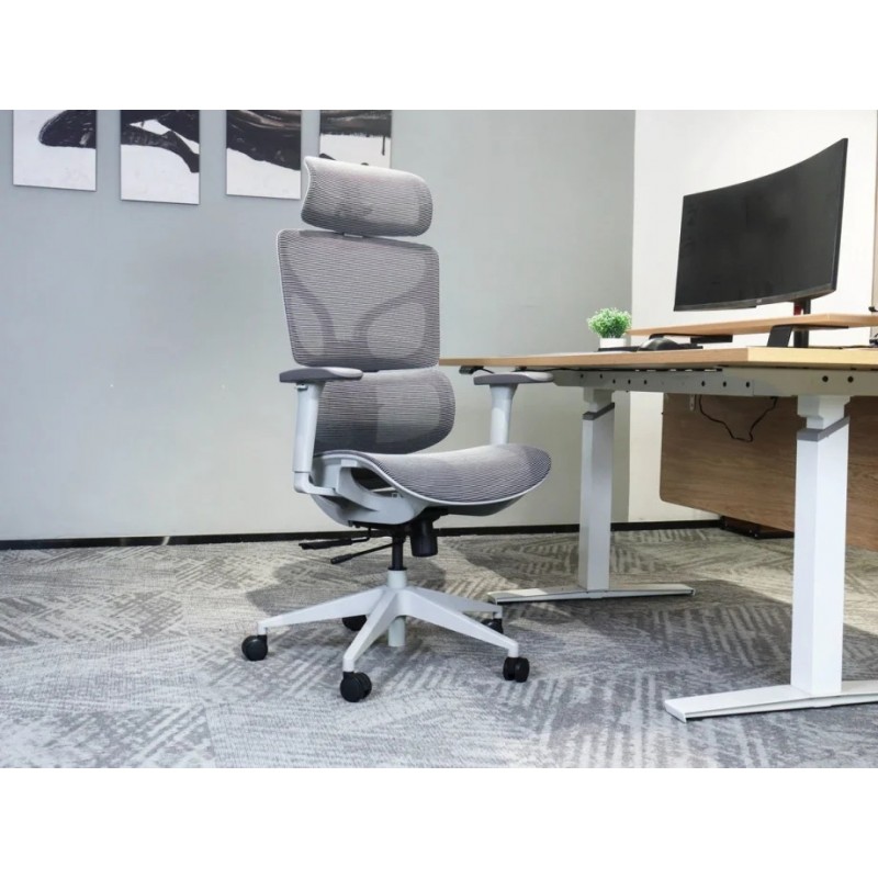 Крісло офісне MARKUS сіра сітка / сірий каркас Intarsio