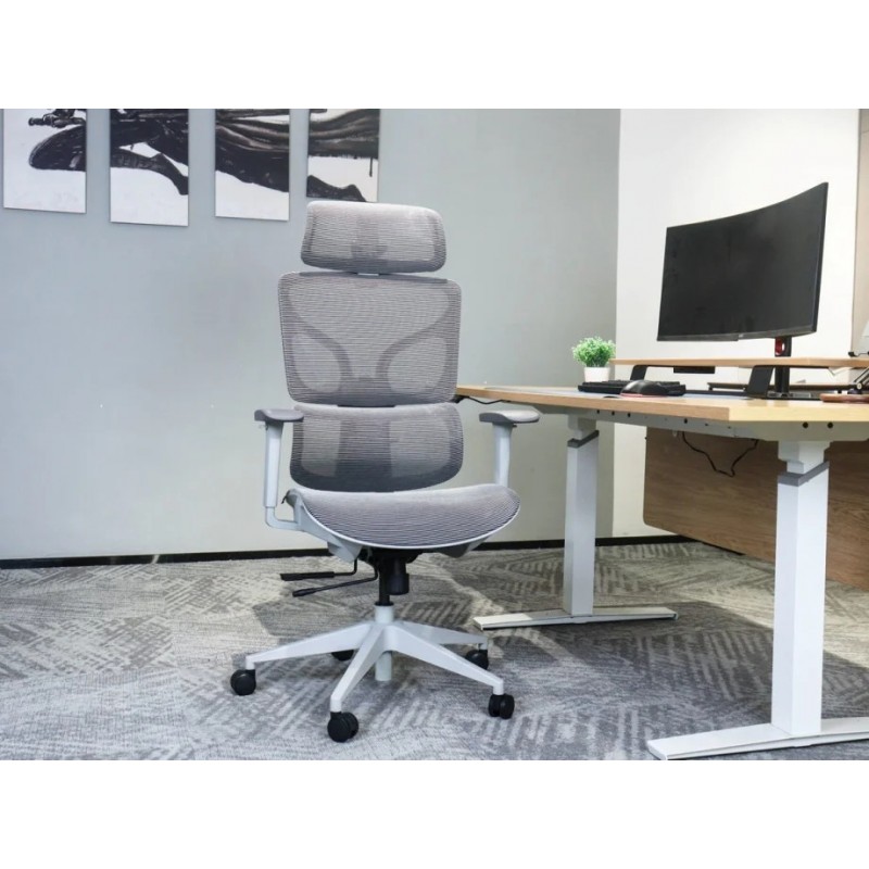 Крісло офісне MARKUS сіра сітка / сірий каркас Intarsio