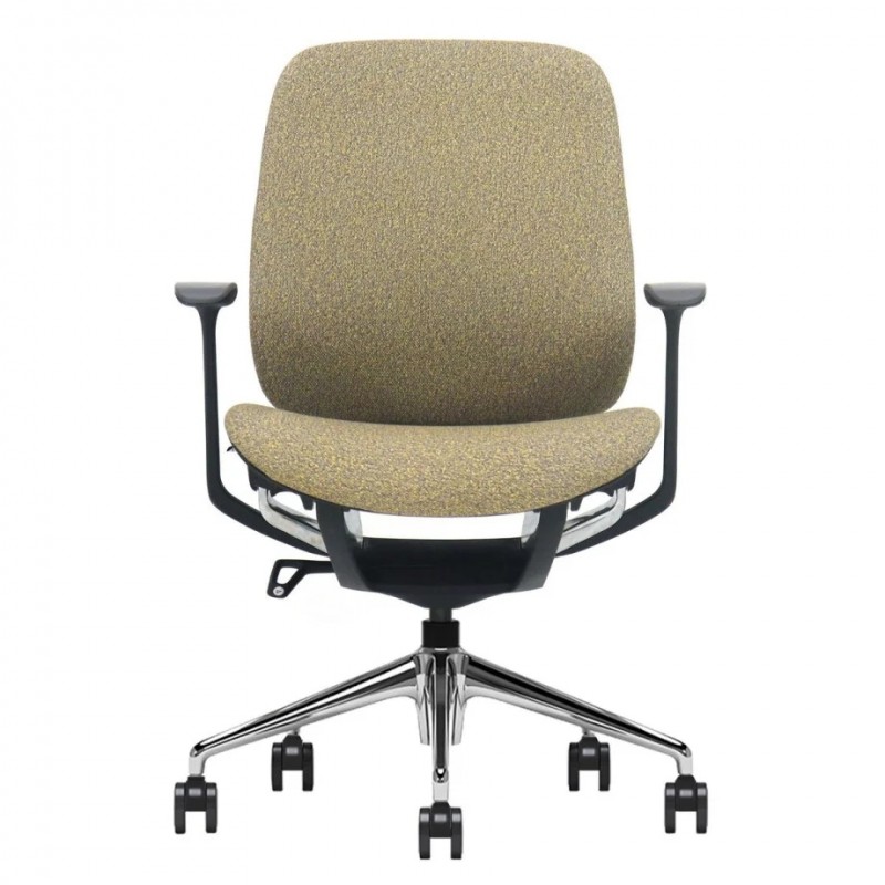 Крісло офісне OSCAR хакі тканина / алюміній Intarsio
