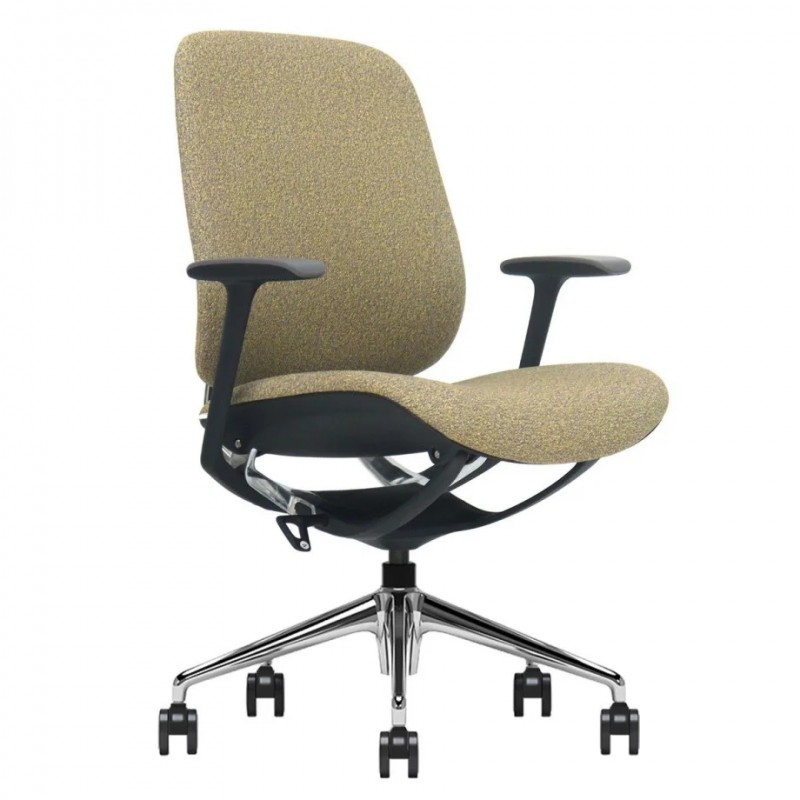 Крісло офісне OSCAR хакі тканина / алюміній Intarsio
