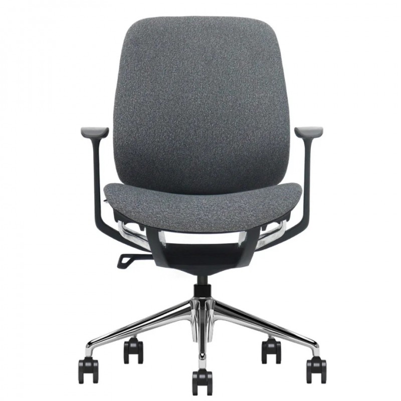 Крісло офісне OSCAR сіра тканина / алюміній Intarsio