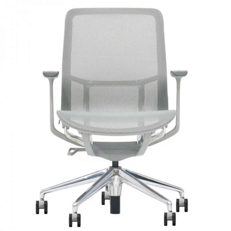 Крісло офісне REGINA сіра сітка / алюміній Intarsio