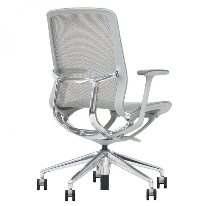 Крісло офісне REGINA сіра сітка / алюміній Intarsio