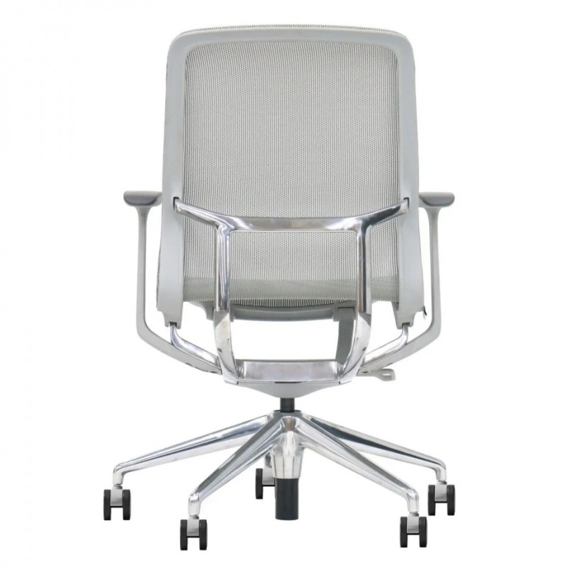 Крісло офісне REGINA сіра сітка / алюміній Intarsio