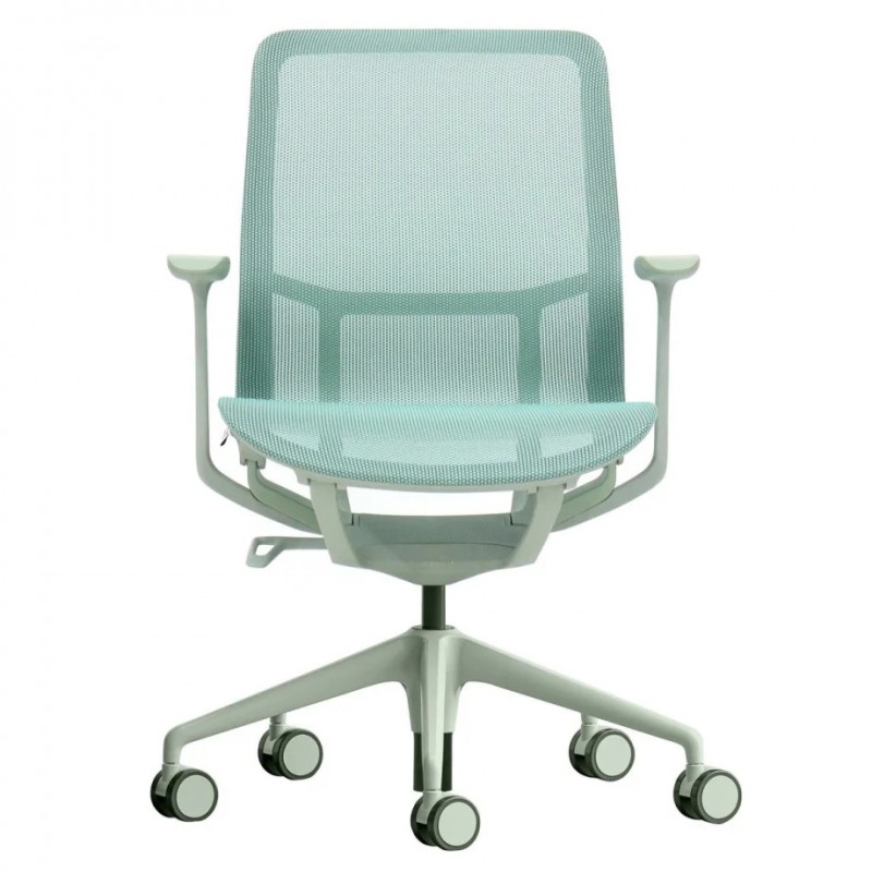 Крісло офісне REGINA зелена сітка / зелений каркас Intarsio