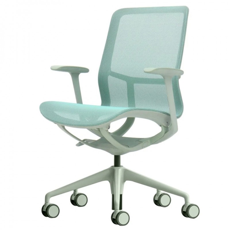 Крісло офісне REGINA зелена сітка / зелений каркас Intarsio