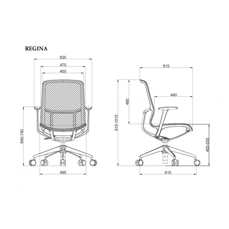 Крісло офісне REGINA зелена сітка / зелений каркас Intarsio