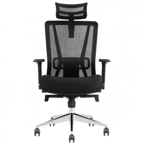 Крісло офісне ROBERT чорна тканина/алюміній Intarsio