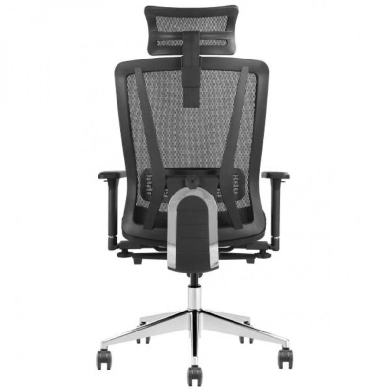 Крісло офісне ROBERT чорна тканина/алюміній Intarsio