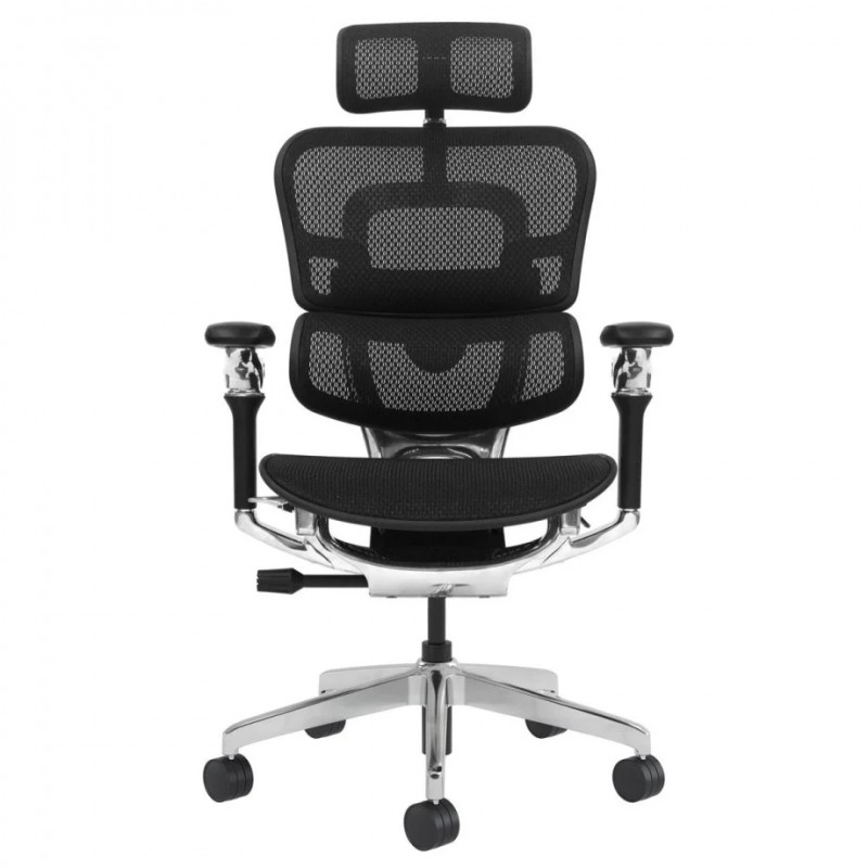 Крісло офісне STALKER чорна сітка / алюміній Intarsio