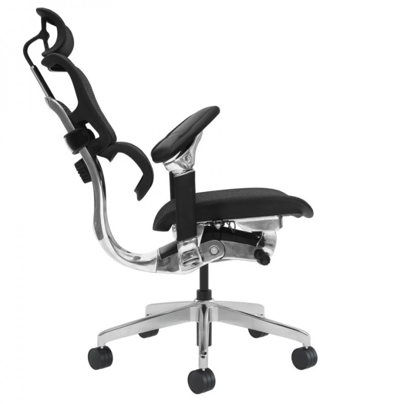 Крісло офісне STALKER чорна сітка / алюміній Intarsio