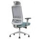 Крісло офісне TERRY сіре/зелена тканина/сірий каркас Intarsio