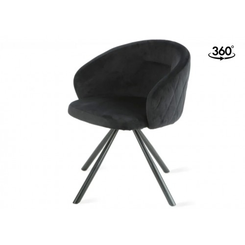 Cтілець KELLY чорний каркас/чорний Intarsio