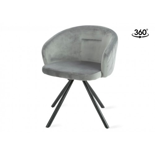 Cтілець KELLY чорний каркас/сірий Intarsio