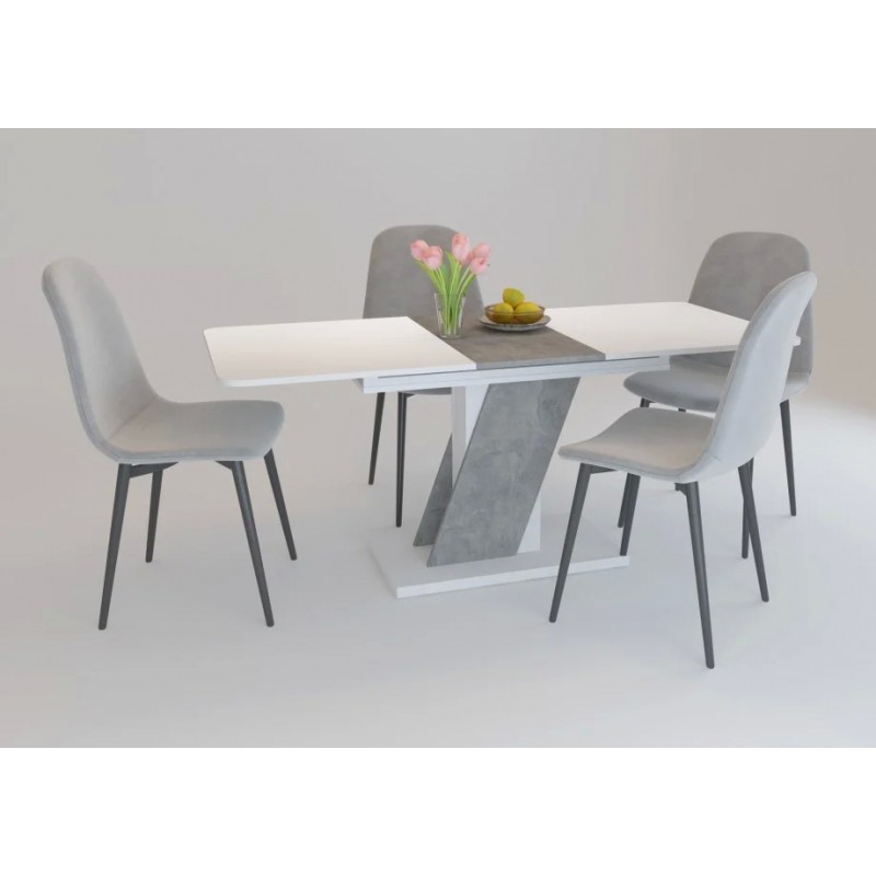 Стіл обідній Carvelo 140(180)x80 Біла Аляска / Індастріал Intarsio