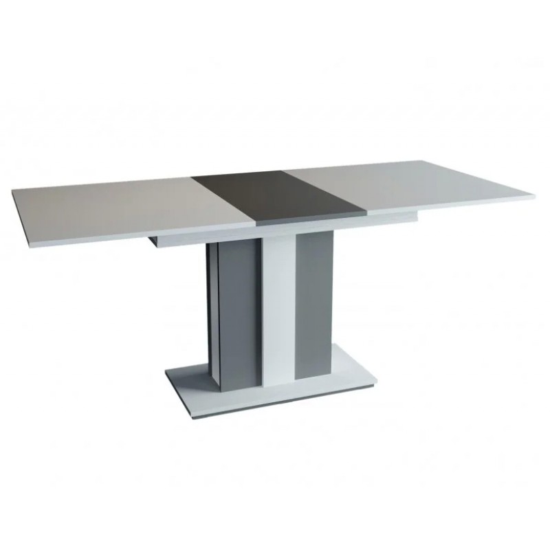 Стіл обідній Clasic 140(180)x80 Біла Аляска / Антрацит Intarsio