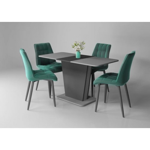 Стіл обідній Cosmo Grey 110(145)x68 см Графіт / Сірий Камінь Intarsio
