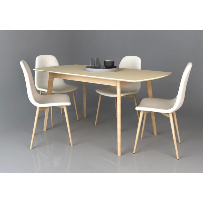 Стіл обідній Exen II 120 (160) х80 см Кремовий Intarsio