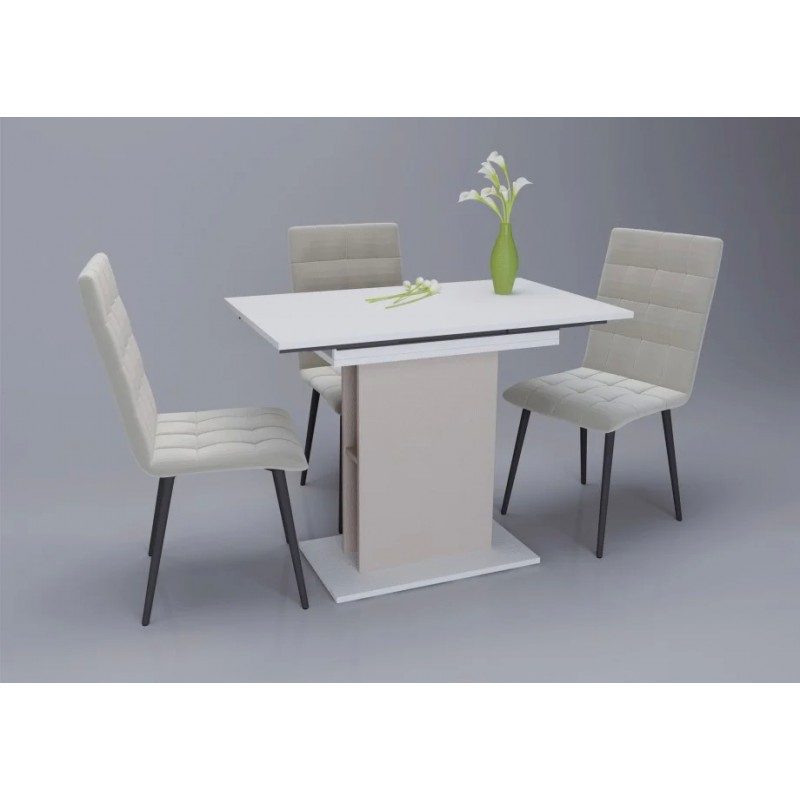 Стіл обідній Stoun 100(135)x60 см Біла Аляска / Латте Intarsio