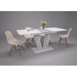 Стіл обідній Torino 140(180)x80 Біла Аляска / Індастріал Intarsio