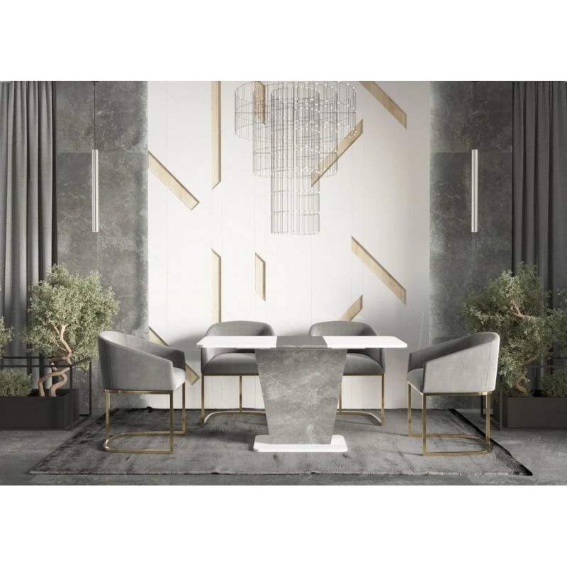 Стіл обідній розкладний Cosmo 110(145)х68 см Біла Аляска / Індастріал Intarsio