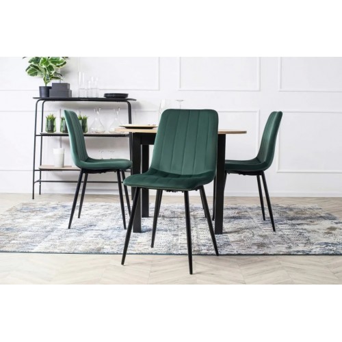 Стілець ETHAN чорний каркас / зелений Intarsio