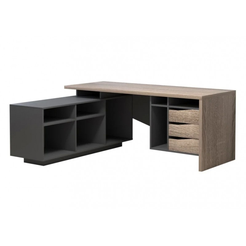 Компютерний стіл Connect 1 Дуб Сонома Трюфель / Антрацит лівий Intarsio