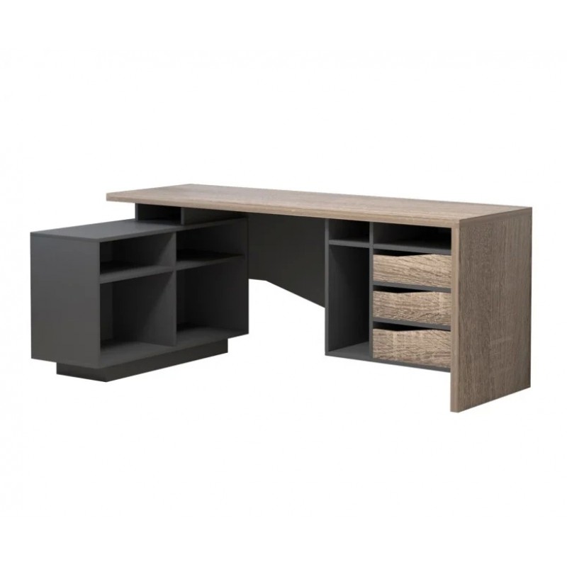 Компютерний стіл Connect 2 Дуб Сонома Трюфель / Антрацит лівий Intarsio