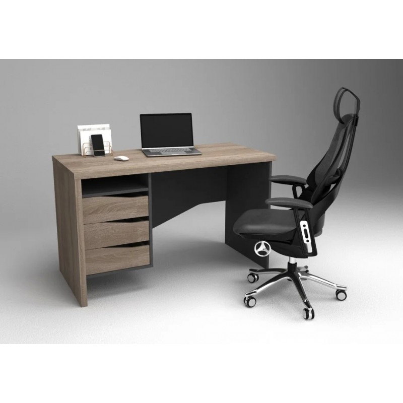 Компютерний стіл Connect 4 Дуб Сонома Трюфель / Антрацит лівий Intarsio