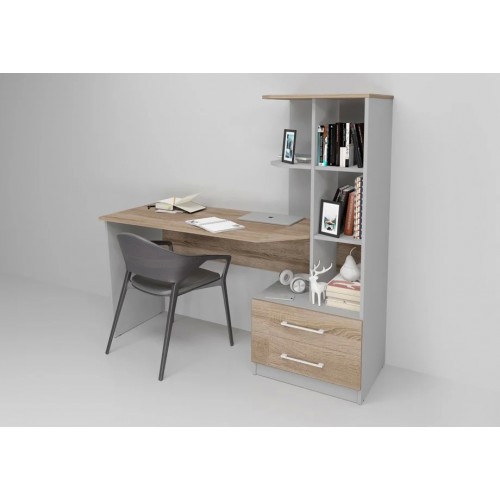 Комп'ютерний стіл Dexter Сірий Уніколор / Дуб Сонома Трюфель правий Intarsio