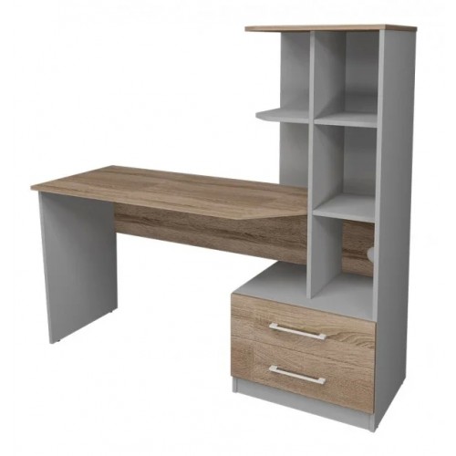 Комп'ютерний стіл Dexter Сірий Уніколор / Дуб Сонома Трюфель правий Intarsio
