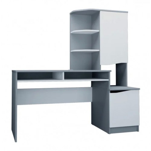 Комп'ютерний стіл Gaston Біла Аляска / Графіт правий Intarsio