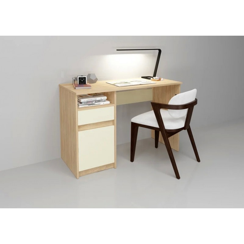 Компютерний стіл Jusk A Мигдаль / Дуб Сонома Intarsio