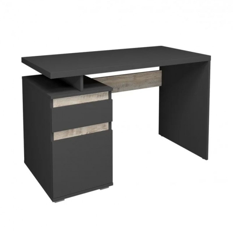 Компютерний стіл Kubik Графіт / Дуб Клондайк лівий Intarsio