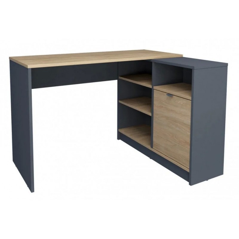 Компютерний стіл Optima Дуб Золотий / Антрацит правий Intarsio