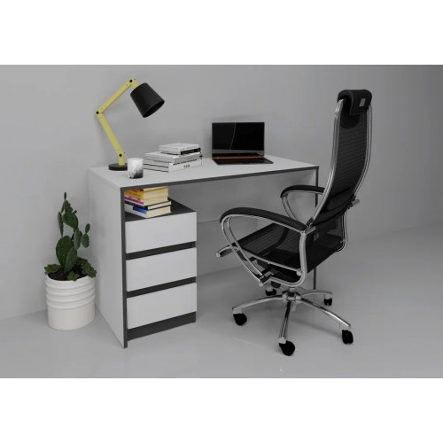 Комп'ютерний стіл Vector Біла Аляска / Чорний Intarsio