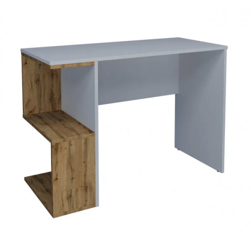 Компютерний стіл West Біла Аляска / Дуб Тахо лівий Intarsio