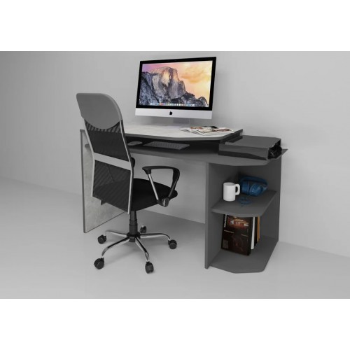 Комп'ютерний стіл Woort Індастріал / Антрацит правий Intarsio