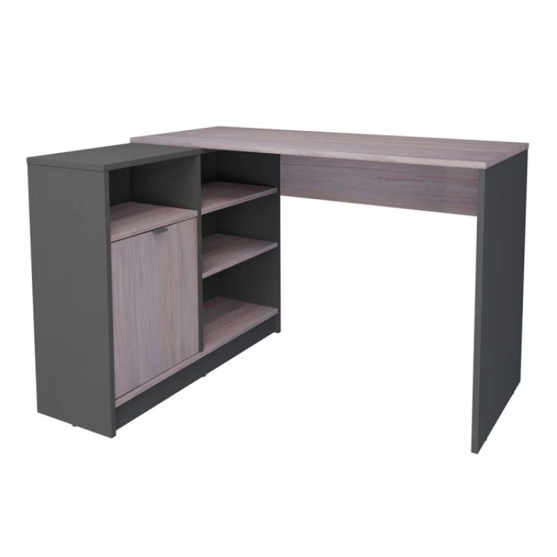 Компютерний стіл кутовий Optima Дуб Золотий / Антрацит лівий Intarsio