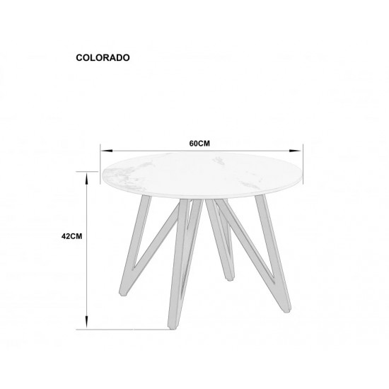 Журнальний столик COLORADO Білий глянець / Чорний 60 x 42 см. Intarsio Журнальний столик COLORADO Білий глянець / Чорний 60 x 42 см. Intarsio