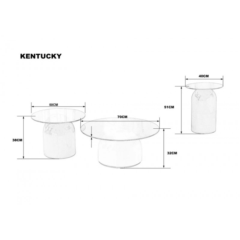 Журнальний столик KENTUCKY Сіре скло / Кольорові (комплект) Intarsio