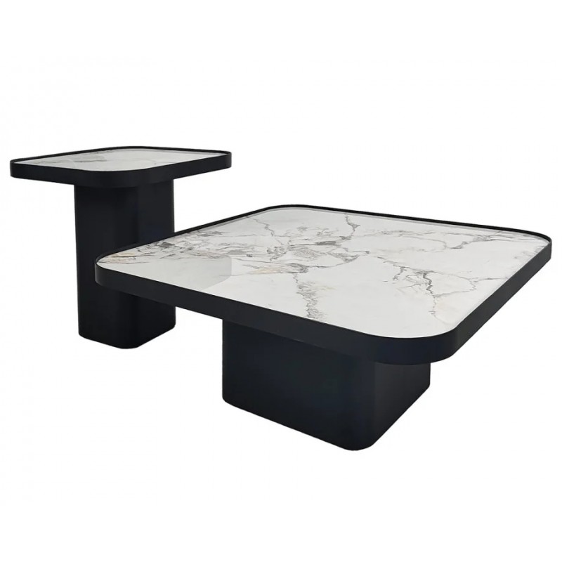 Журнальний столик MICHIGAN білий глянець/чорний (к-кт) Intarsio